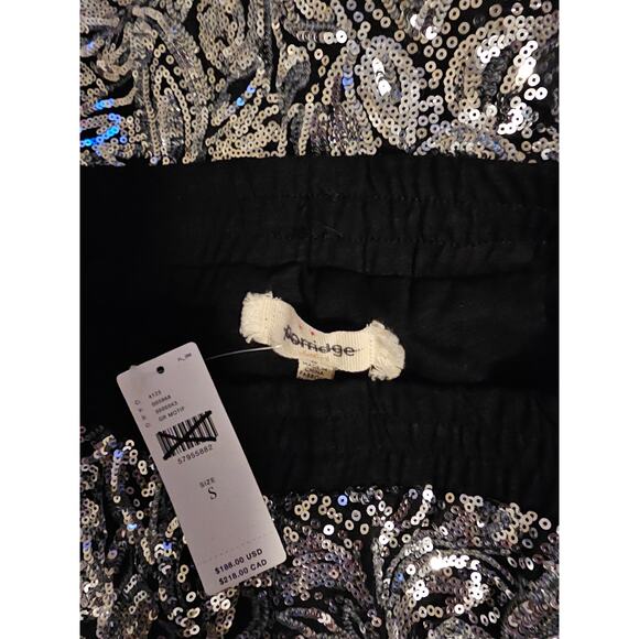 New Anthropologie Pascaline Sequined Trousers by Porridge $188 SMALL Silver/Gray - Picture 7 of 7